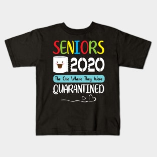 Seniors Toilet Paper Face 2020 The One Where They Were Quarantined Class Of School Kids T-Shirt